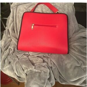 Fendi red tote with black trim